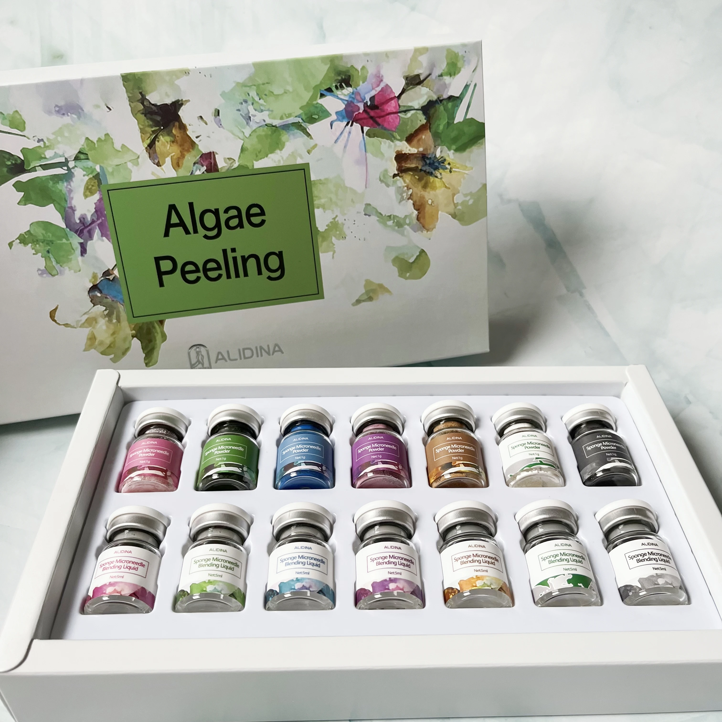 a 85% Algae Peel Powder Spongilla Spicules Peeling Acne Treatment No Chemical Peeling Serum