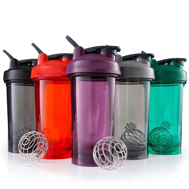 Portable custom 500ml  shaker bottle for protein powder drinking Plastic Shaker Bottle PET