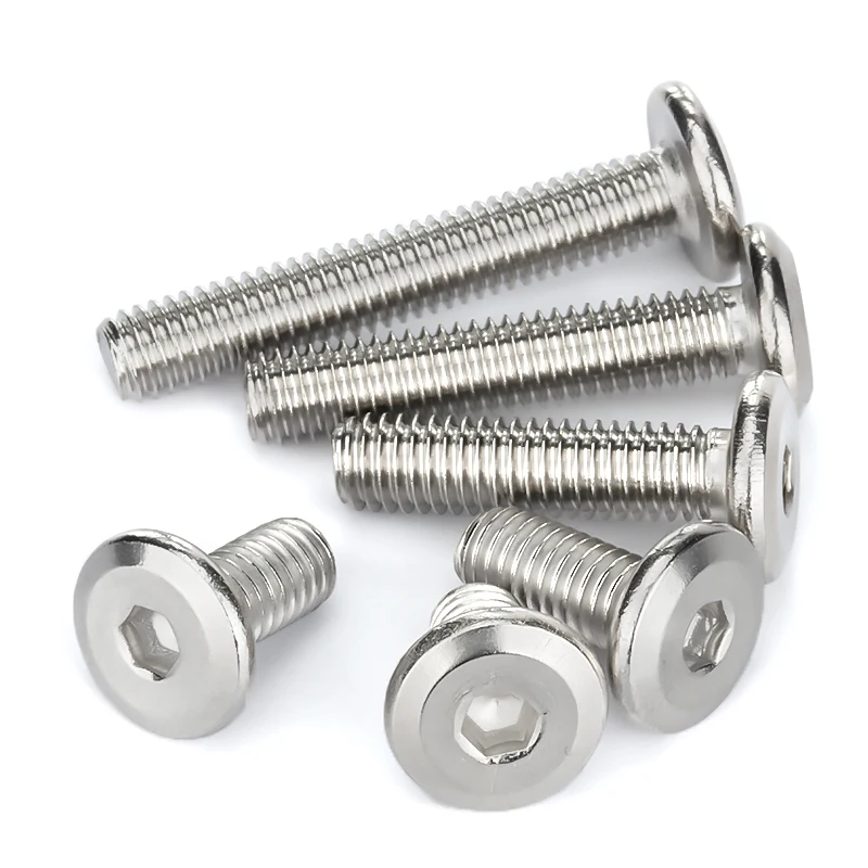 304 stainless steel chamfered hexagon socket flat head screw furniture accessories round head bevel bolt m3m4m5m6m8