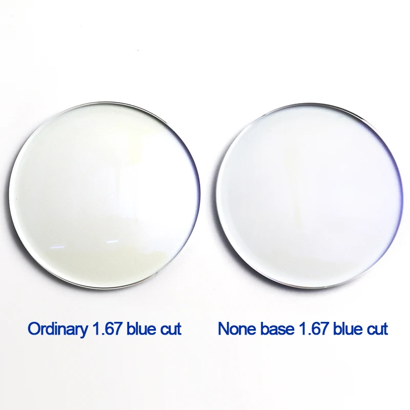 Stock Optical Lens 167 High Index None Base Color SHMC Light Blue Coating Blue Cut Lens Eyeglasses Lenses