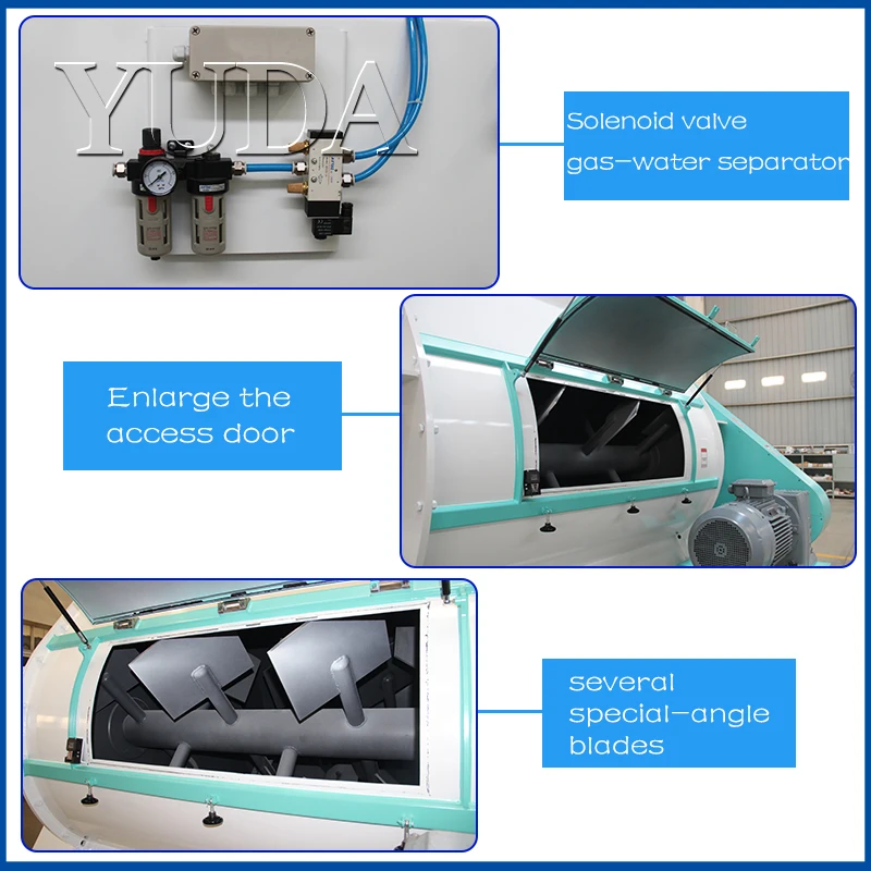 YUDA High Quality Double Shaft Paddle Feed Mixer Feed Additives Plastic Mixer For Poultry Animal Feed