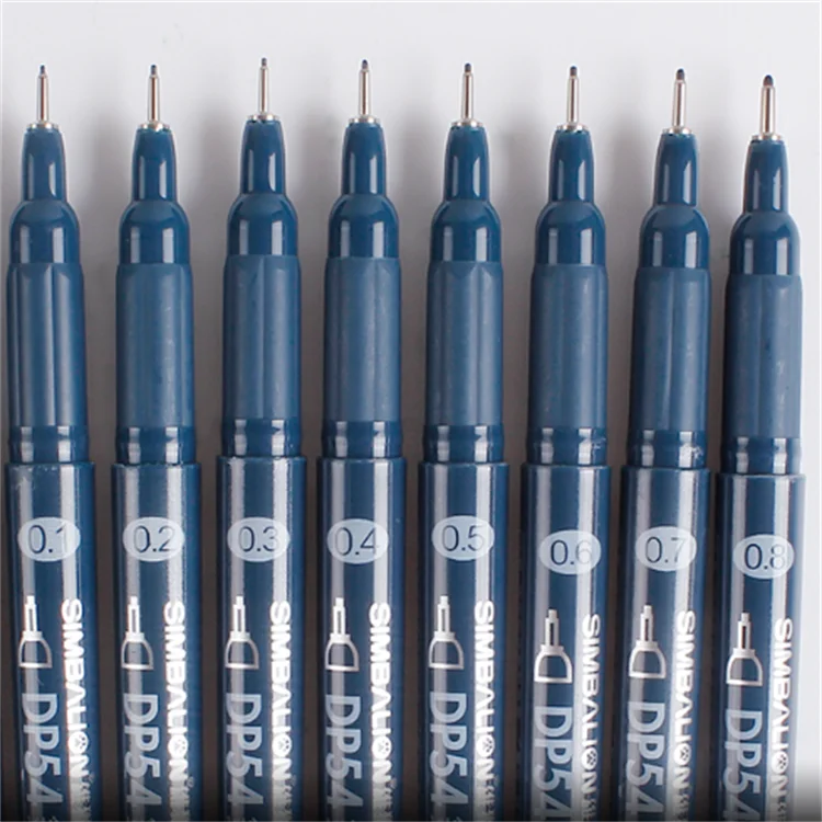 SIMBALION Waterproof Black Ink Needle Tip Pen Micro-line 0.5mm-0.8mm Artist Illustration Marker Pen Fast Drying
