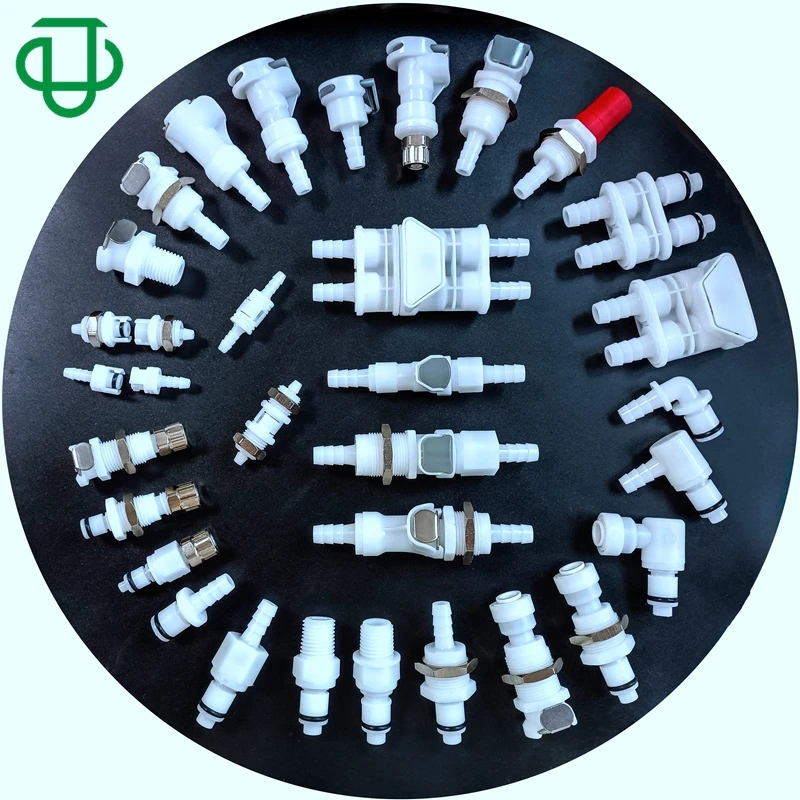 Factory Customize 6.35mmOD Straight Tube Port Male Connector Fitting Shut Off Valved 90 Degree Elbow Quick Disconnect Coupling