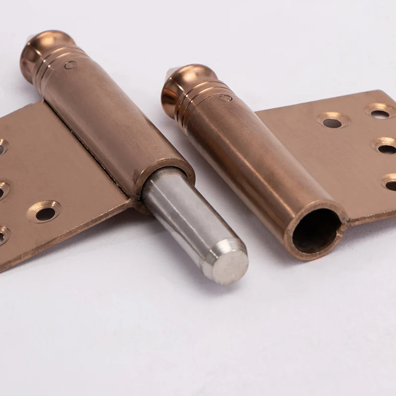 High quality Rose gold 5inches 304 stainless steel flag hinge with long pointed tip detachable door hinge