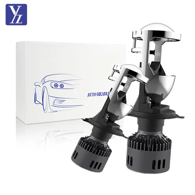 Led car headlights with lens projector H4 30W 3000lm 30000hrs DC12-24V cool white 6000K IP67 universal fitment