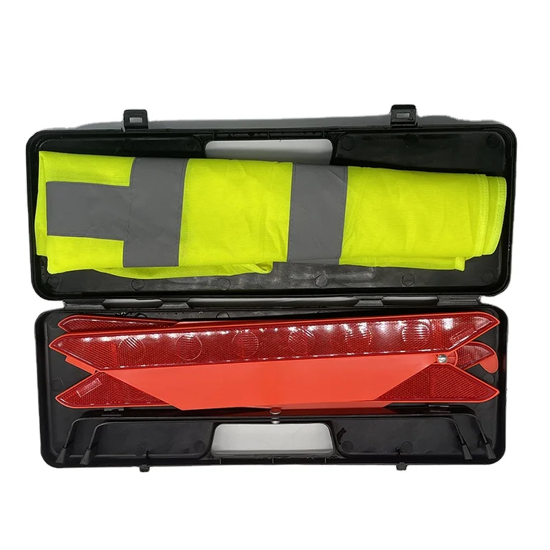 Car Emergency Parking Accident Tripod Warning Signs With Reflective Clothing Car Annual Tripod Folding Signs