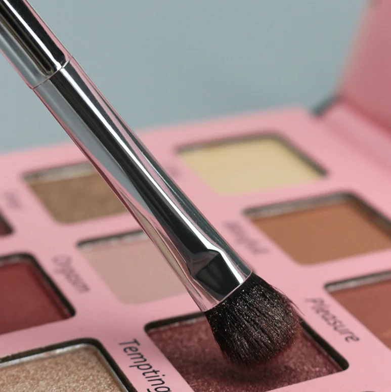 High Quality Pinceau Maquillag Silver Double Sided Makeup Brush 2 in 1 Eye Shadow Concealer Eyeliner Brush