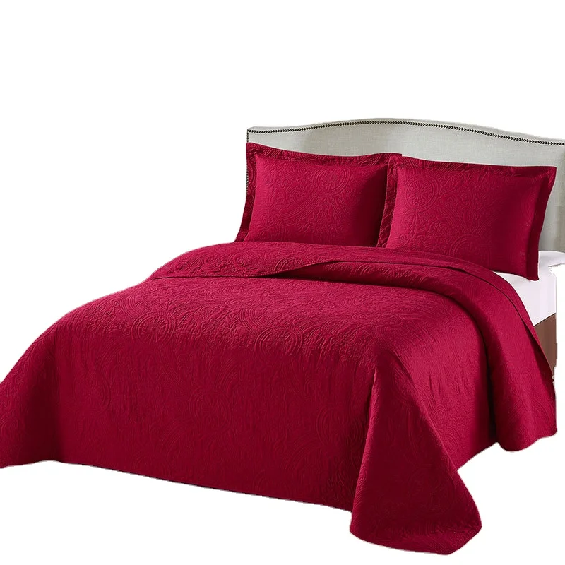 
Quilt Bedding Pure Color Quilt Three-piece Quilt Ultrasonic Polished Air Conditioner 