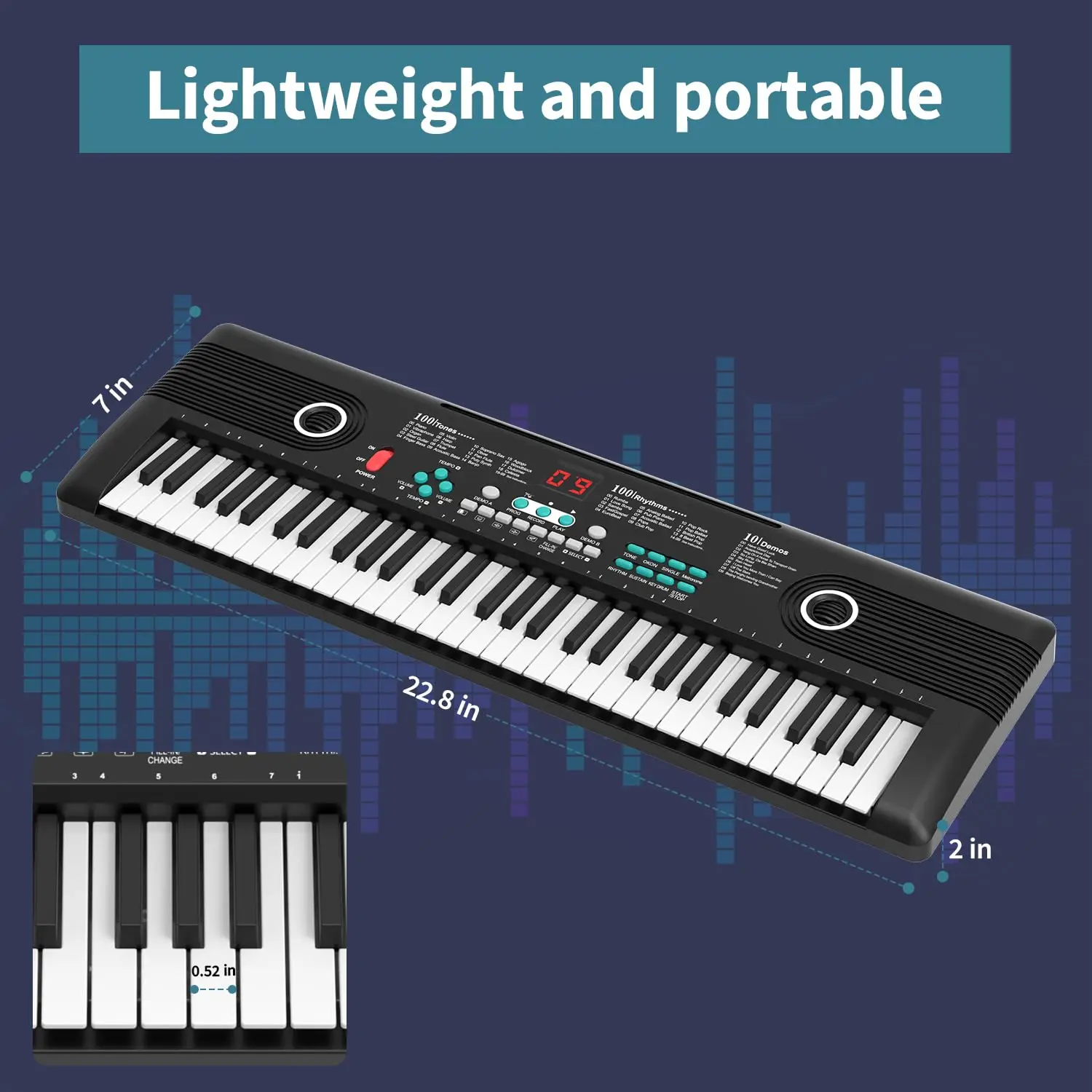 Cheap Price Portable Electric Piano Keyboard LCD Screen Low MOQ Compact 61 Key Keyboard Piano With 16 Tones