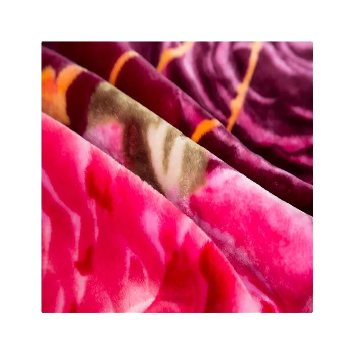 1ply winter raschel blanket 100 polyester custom printed red 2ply raschel super soft blanket