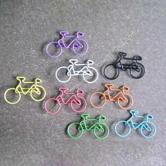 Different types of paper clips Promotion gift bicycle bike paper clip pack of 6pcs paper card package