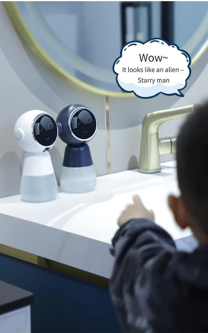 2023 new design spaceman shape cute cartoon automatic foam hand soap dispenser for babies USB rechargeable