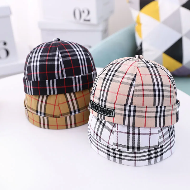 Custom Check printed brimless cap and Camouflage brimless cap,Adjustable bucket cap and hats