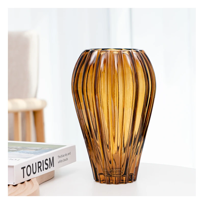 Hand Blown Decorative Glass Dome Luxury Glass Vase For Home Decor