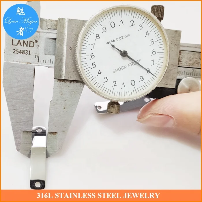 Blank Engrave-able Shine Polished Two hole Stainless Steel Jewelry Plaque Connector Fashion Jewel Findings