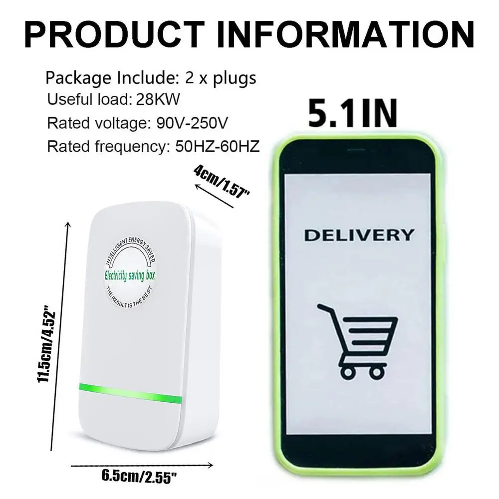 90V-250V 30KW US/EU/UK Electricity Saving Box Socket Power Factor Saver Device Household Power Saver Energy Electricity Provided