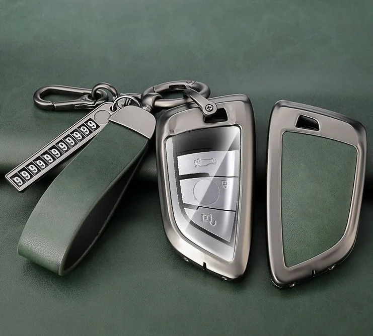 China manufacturer wholesale zinc alloy leather car key holder protector cover case with logo