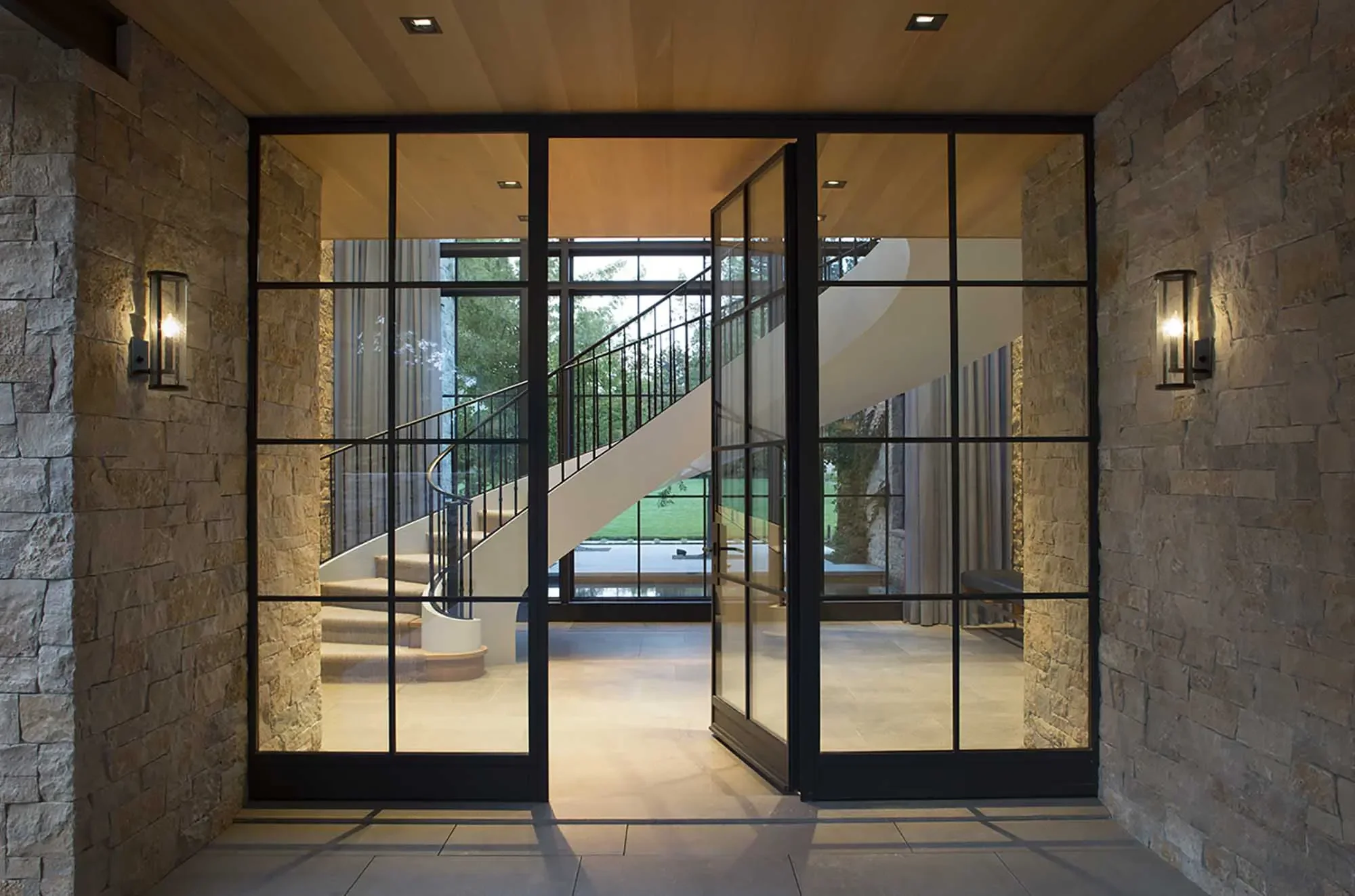 Elegant House Simple Iron Glass Doors and Windows Grills Design for Sale