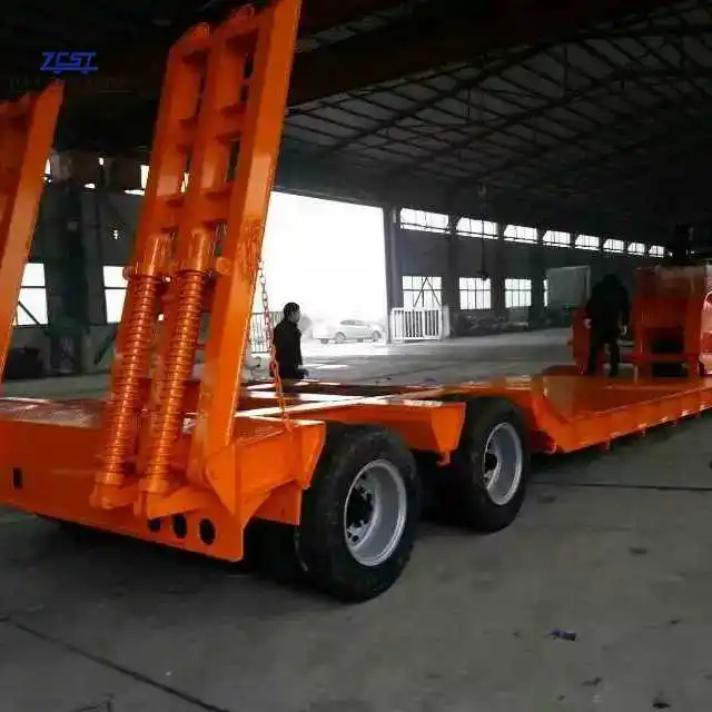 Low Bed Trailer Heavy Duty Semi Trailer Trucks Stainless Steel 2024 in Stock 2 3 4 Axles 20 Ft 40 Ft Transport Semi-trailer ZCST