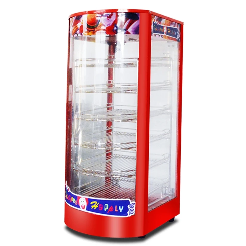 6Layer hot food warmer showcase with glass/bread warmer display showcase DH-1P-6/chips warming showcase
