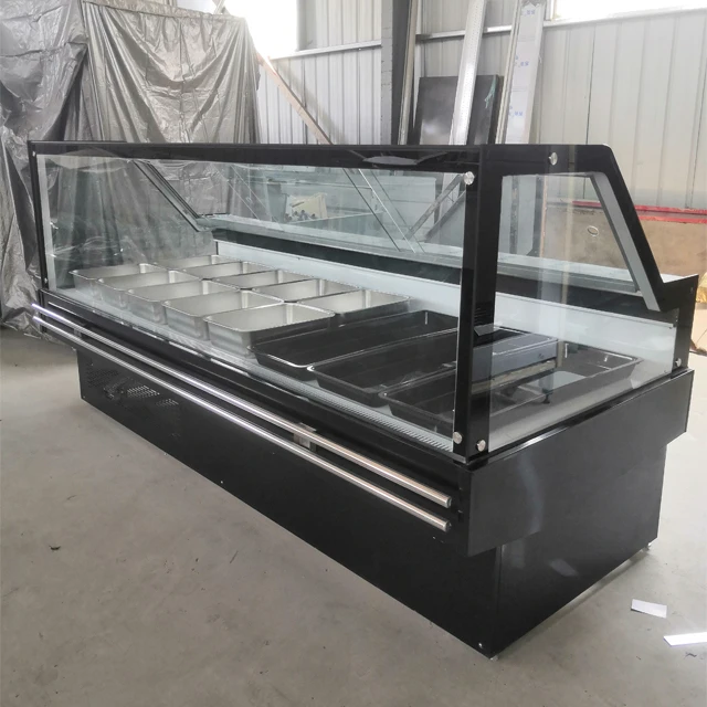 Supermarket Meat Display Chiller Commercial Deli Meat Display Fridge