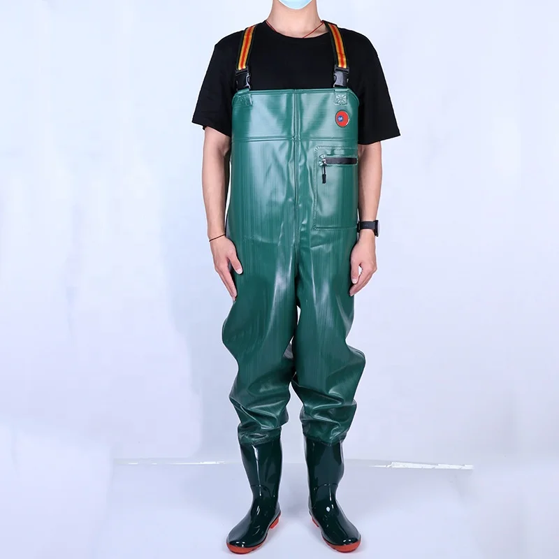 2021 New One-Piece Wear-Resistant Water Pants Fishing Thickened Tendon Bottom Pvc Boots