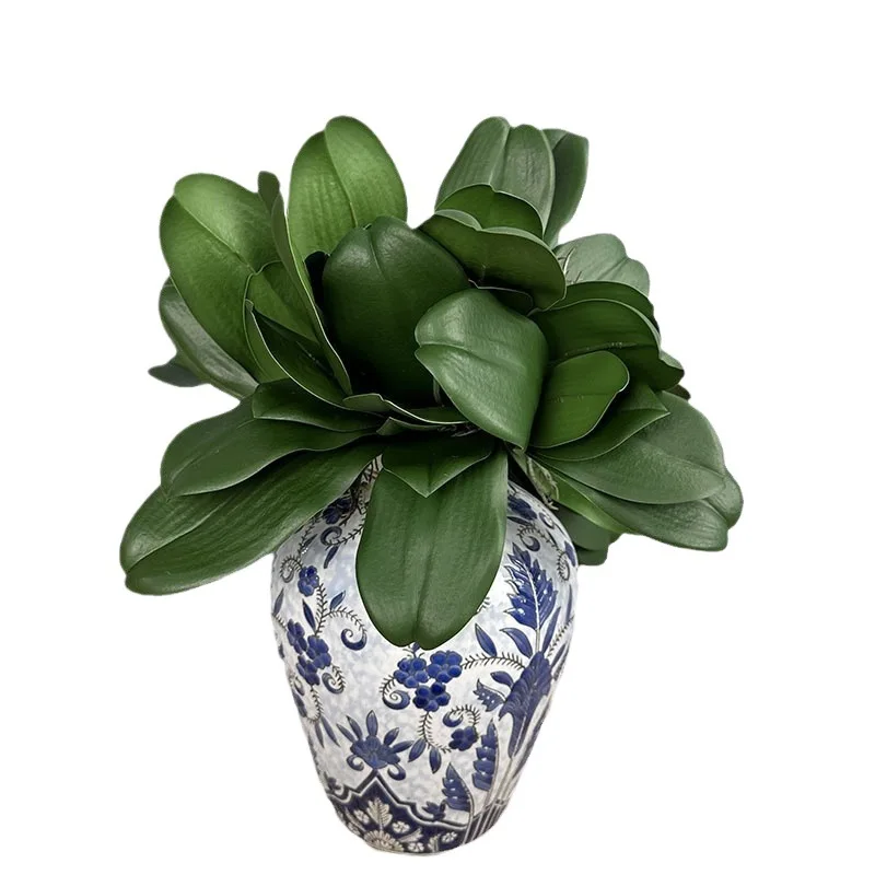 New Chinese home decoration simulation feel Phalaenopsis leaf model room flower arrangement green leaves