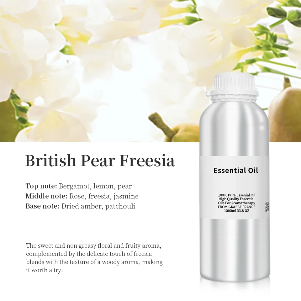 Wholesale British Pear Freesia Aroma Oil High Concentrated Long Lasting Essence Oil 1000 MLl For Aroma Diffuser  Oi