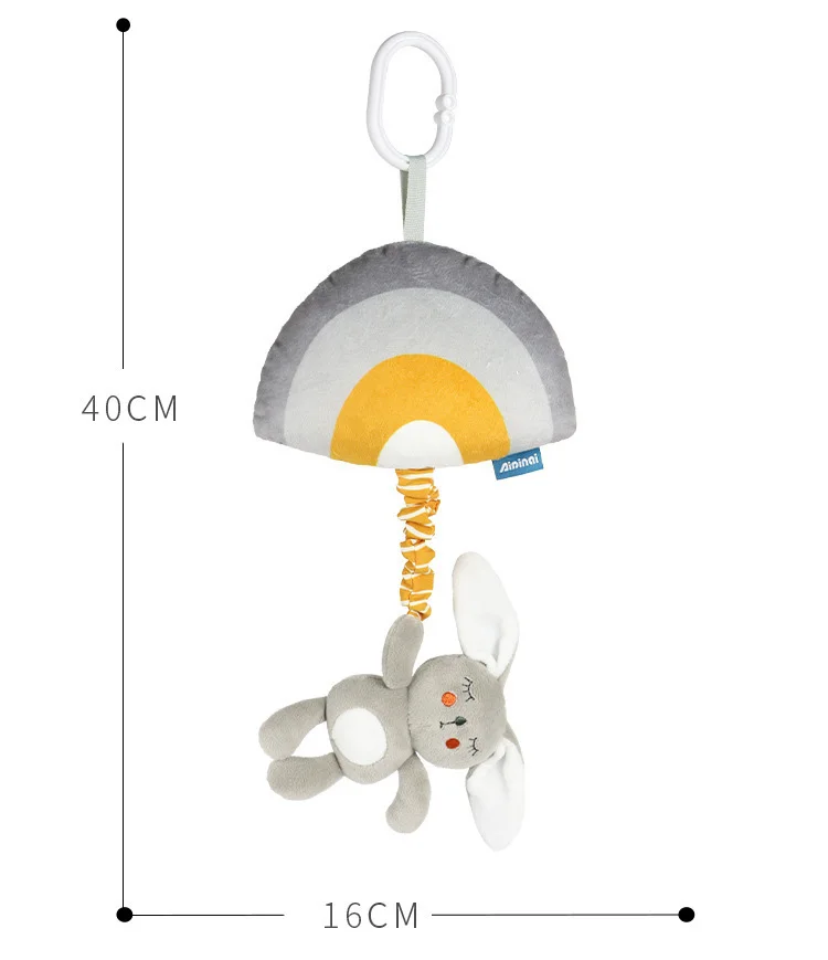 Cute plush toy with musical pull string music hanging car seat soft toys N052
