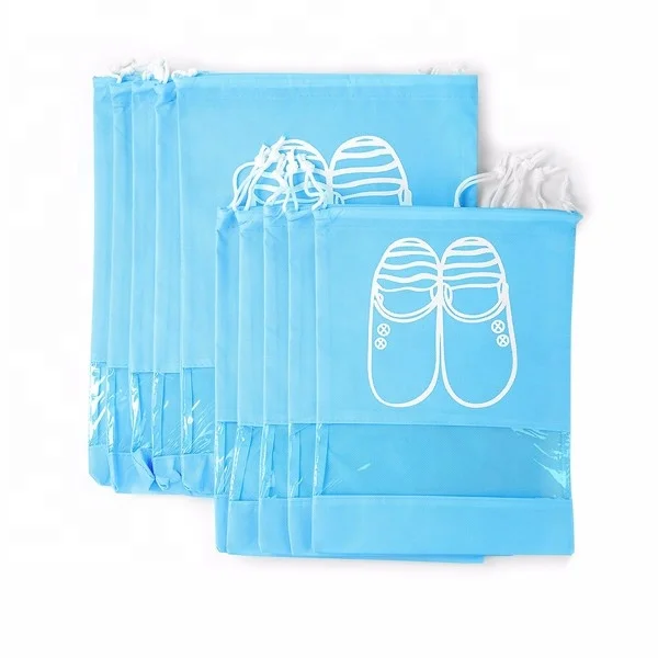 
New stylish lightweight travel drawstring shoes storage case non-woven waterproof shoes carrier bag for suitcase 