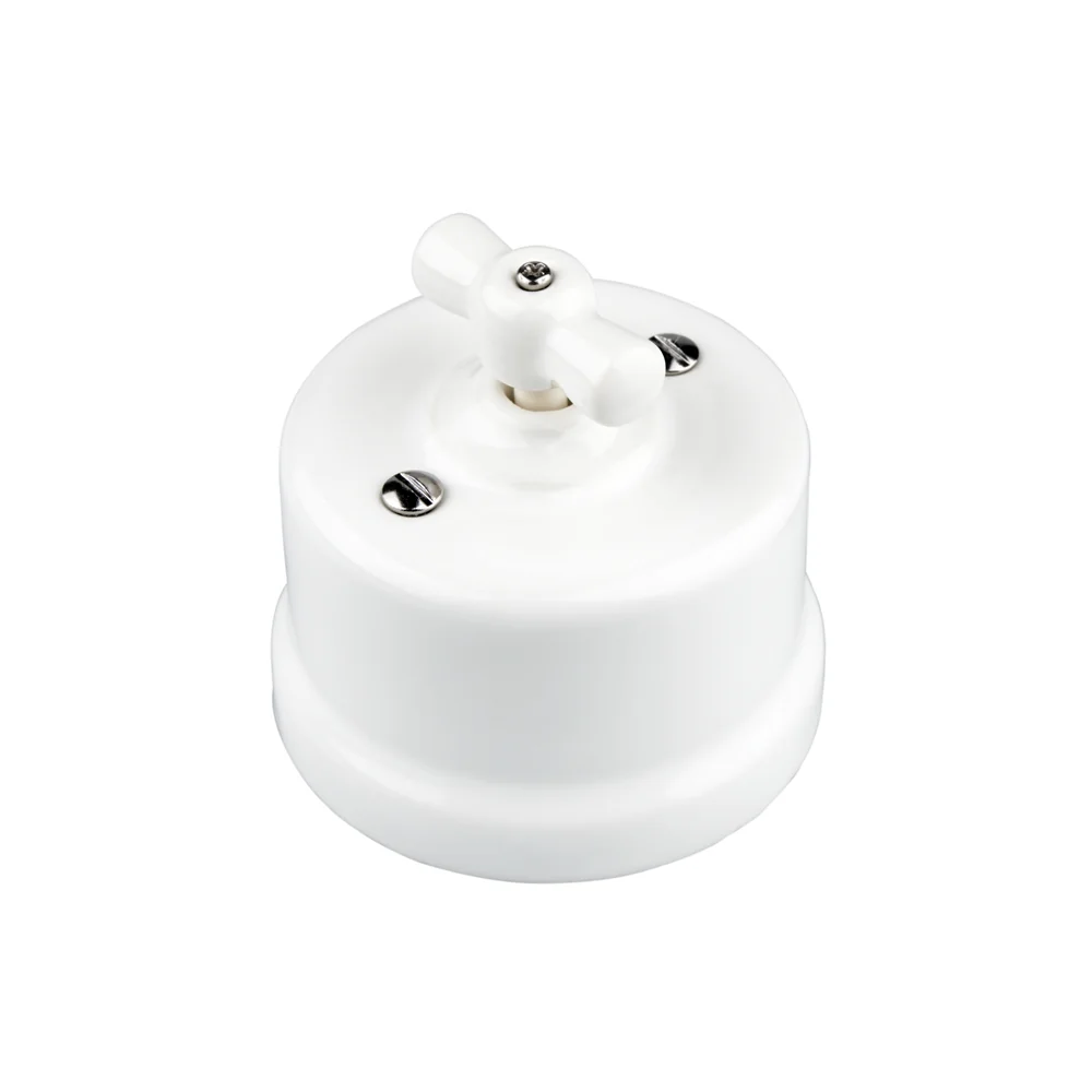 250V 10A white porcelain rotary switch/retro black ceramic electrical wall switches/vintage porcelain schuko socket