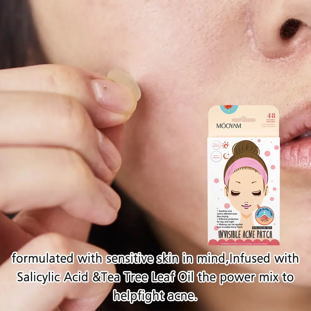 Private Label Tea Tree Acne Pimple Blemish Spot Treatment Acne Patches Hydrocolloid Day And Night Used Acne Patches