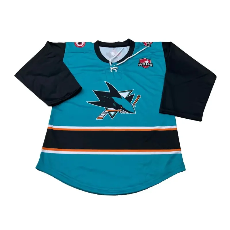 Custom Youth Men Blank Sublimated Reversible Stitches Embroidery Ice Hockey Jersey