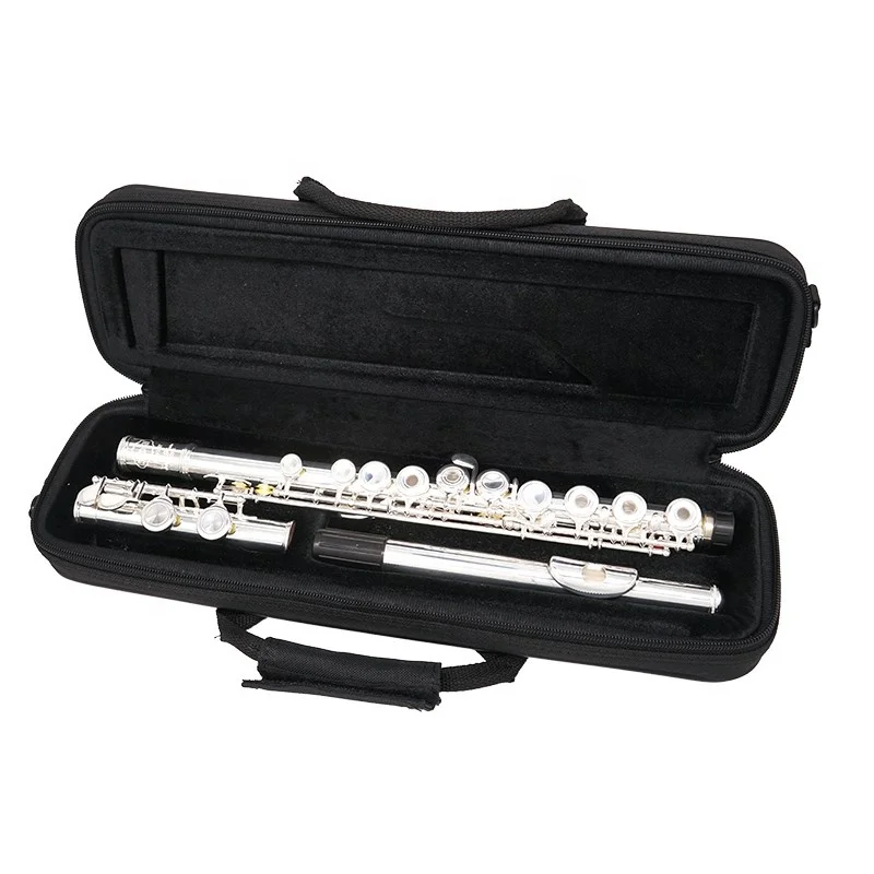 Professional 16 hole closed hole white copper nickel plated silver flute instrument C tone silver model