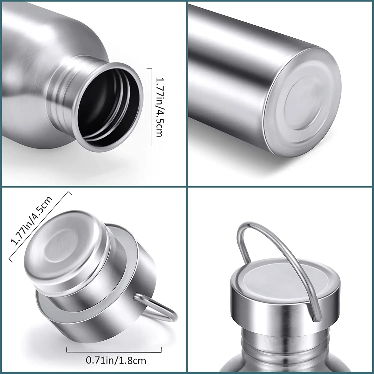 500ml 750ml Stainless Steel Single Wall Sports Bottle for Cyclists Camping Travel Outdoor Wholesale Single Layer Water Bottle