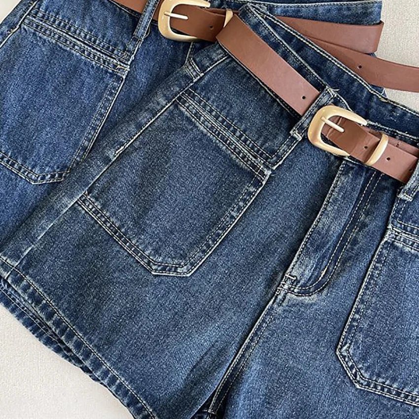 OOTN new fashion summer ladies pants elegant high-waisted A-line shorts lady casual pink jeans