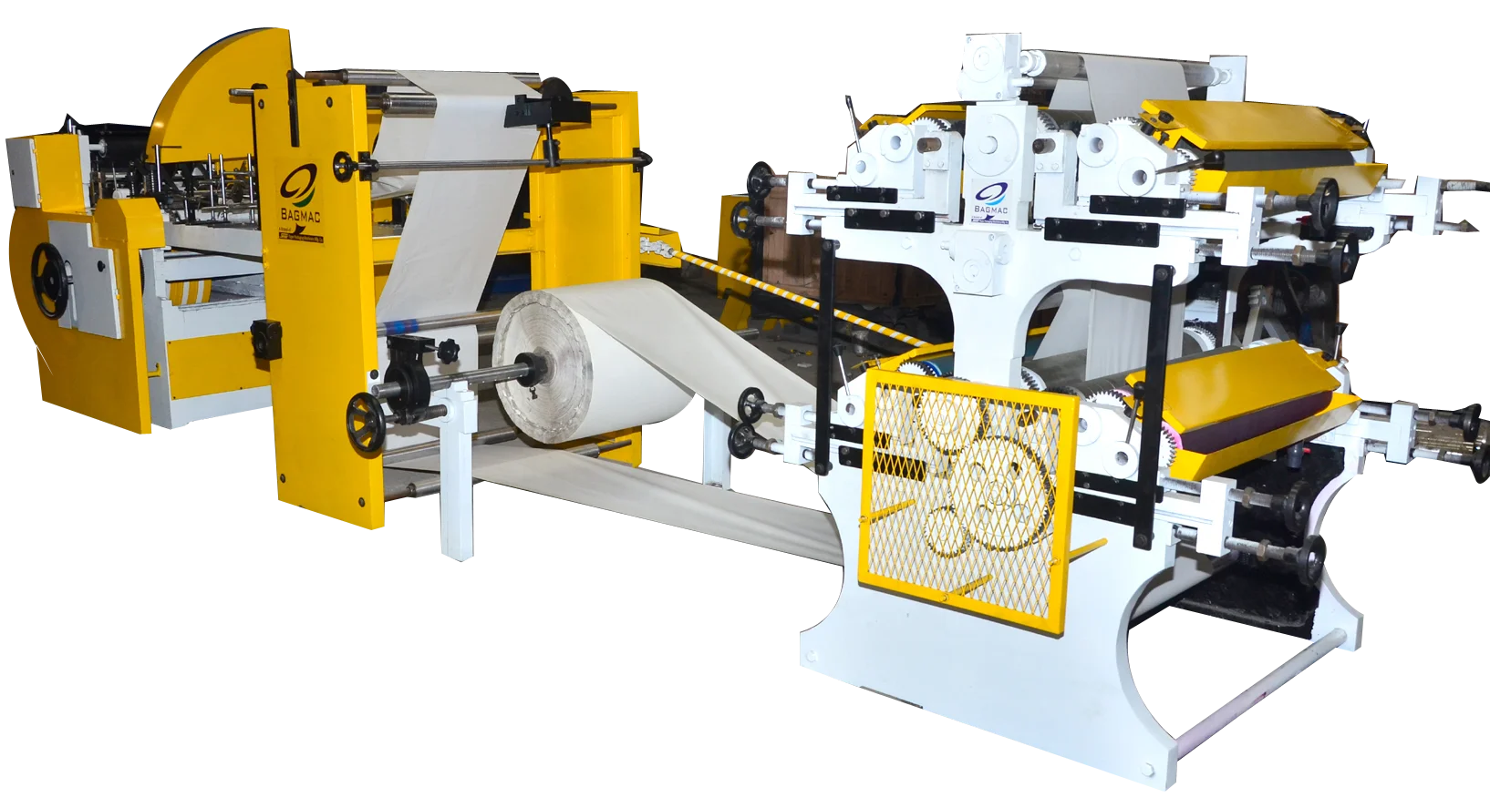 
SENIOR make INDIAN brown mini flat square bottom carry food roll fed shopping kraft small grocery paper bag making machine 