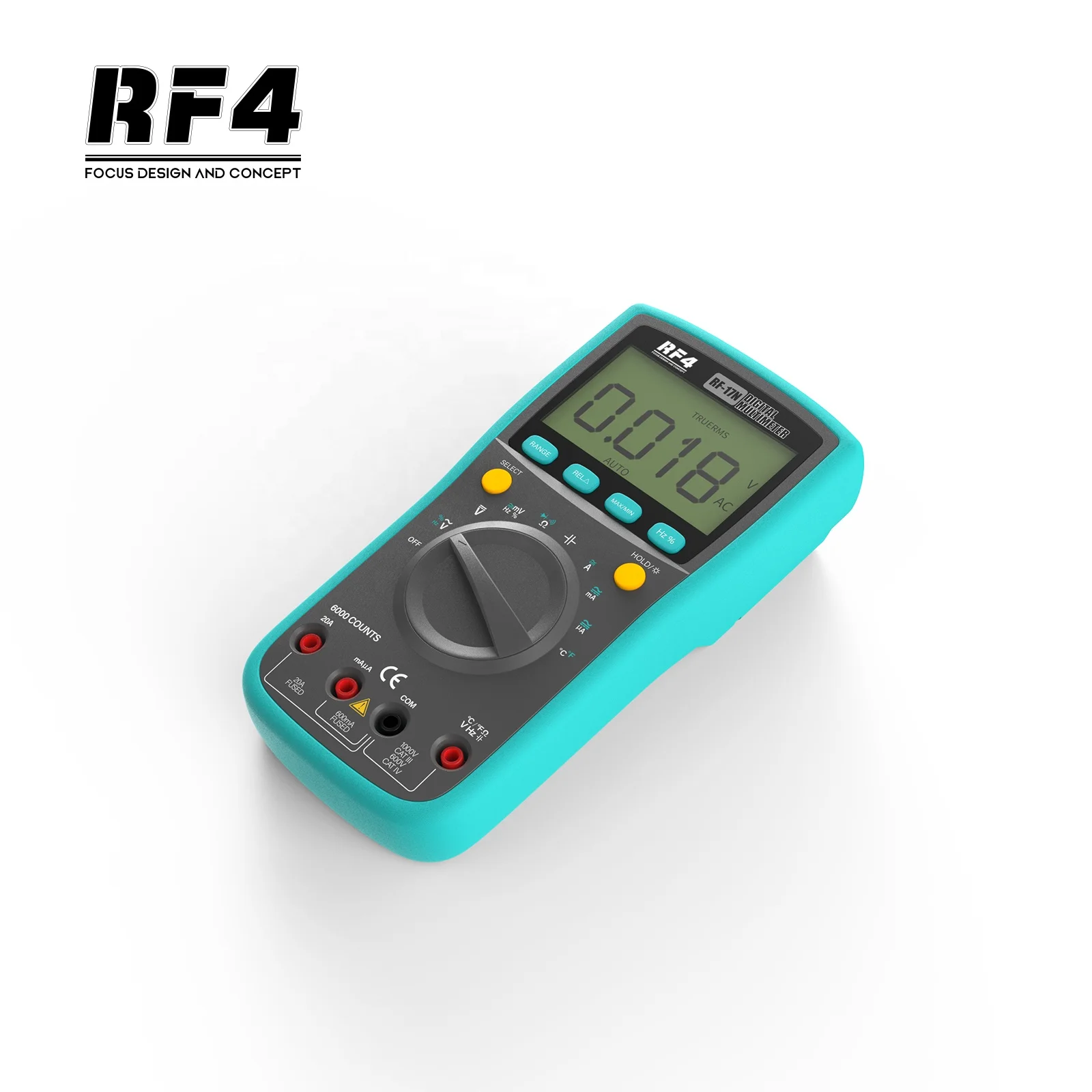 RF4 Handheld Digital Multimeter LCD Backlight Portable AC/DC Ammeter Voltmeter Ohm Voltage Tester Meter Multimetro