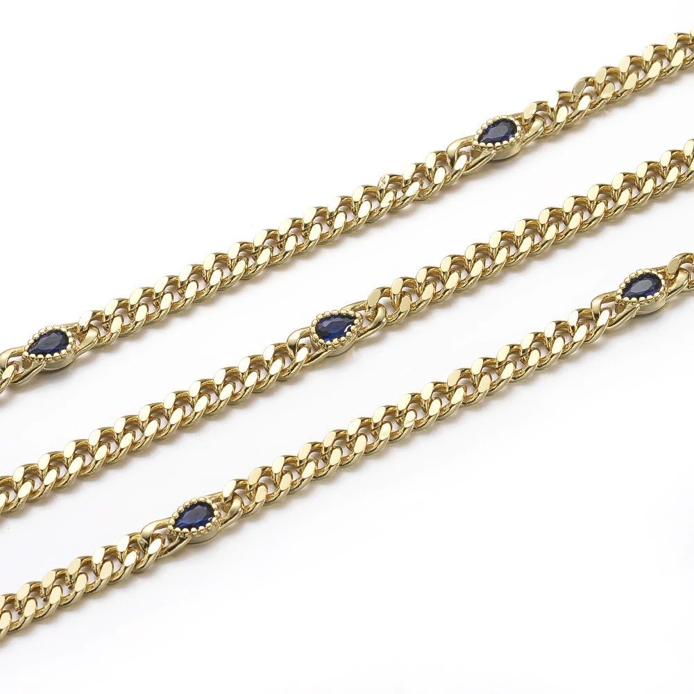 Cliobeads Wholesale DIY Jewelry Accessories Gold Plated Rhinestone Brass Chain