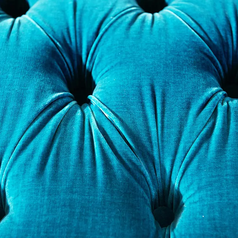 American country solid wood carved fabric bed tail stool European retro velvet shoe changing stool clothing store rest stool