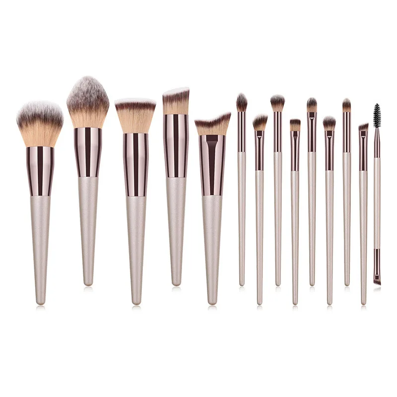 
10 Pcs and 14 Pcs Professional Natural Hair Makeup Brushes Hot Sale Cosmetic Tool Makeup Brush Set 