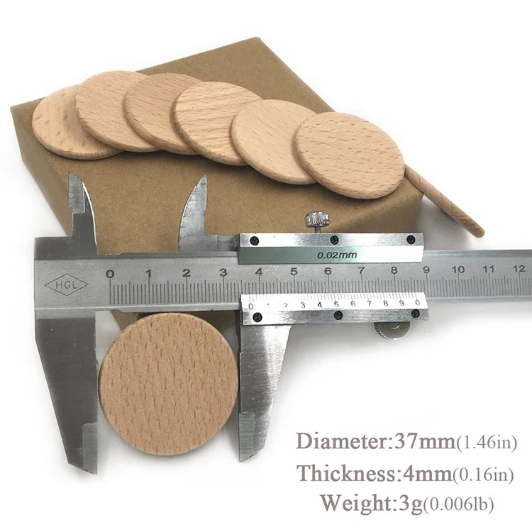unique custom beech wood coins