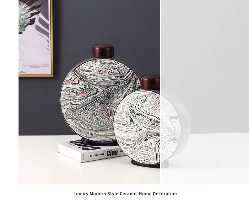 Chinese Ink Painting Craft Storage Tank Ancient Shelf Office Decoration Ceramic Ornament