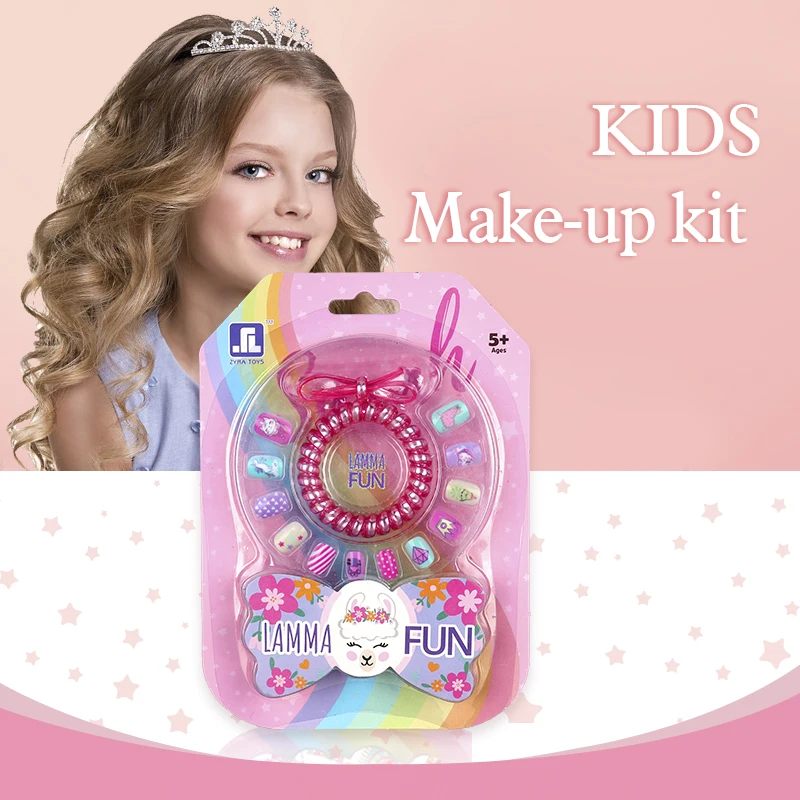 2023 Hot Customize Logo Best Hair Ring Colorful Nails Kids Kit Beauty Makeup Set Cosmetic Girls Toys Customize Logo In Small Moq