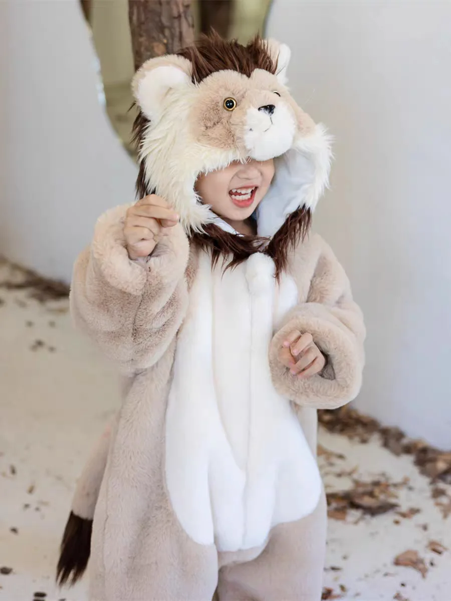 Wholesale Kids Hooded Jumpsuits Girls Boys Winter Animal Infant Baby Clothes Cartoon Large Romper Kids Romper