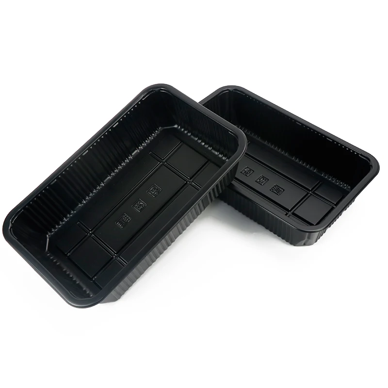 black PP meat tray packaging map meat tray disposable food tray