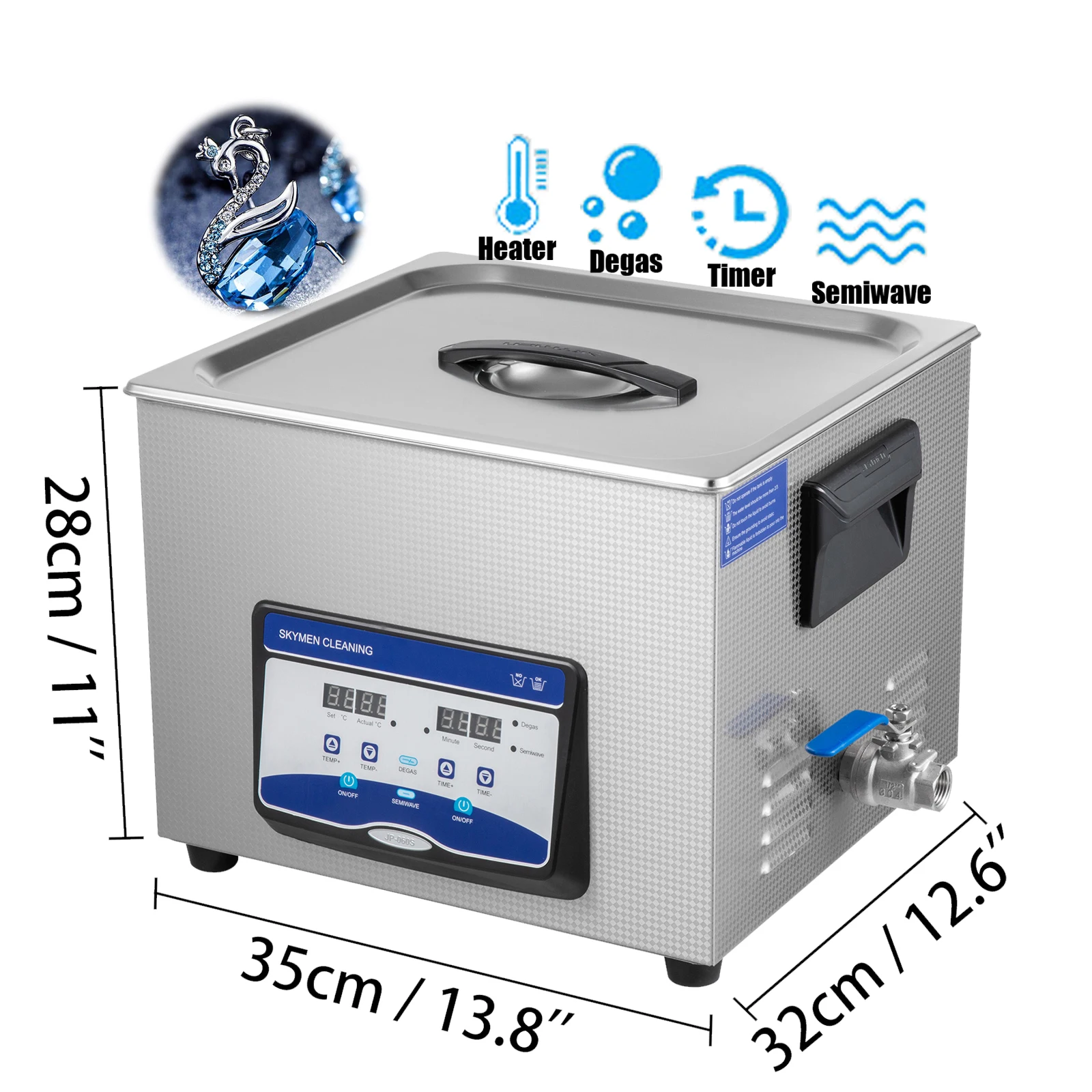 Ультразвуковой очиститель промышленная ультразвуковая машина австралийская/Американская вилка 15L цифровой ультразвуковой очиститель широкое применение