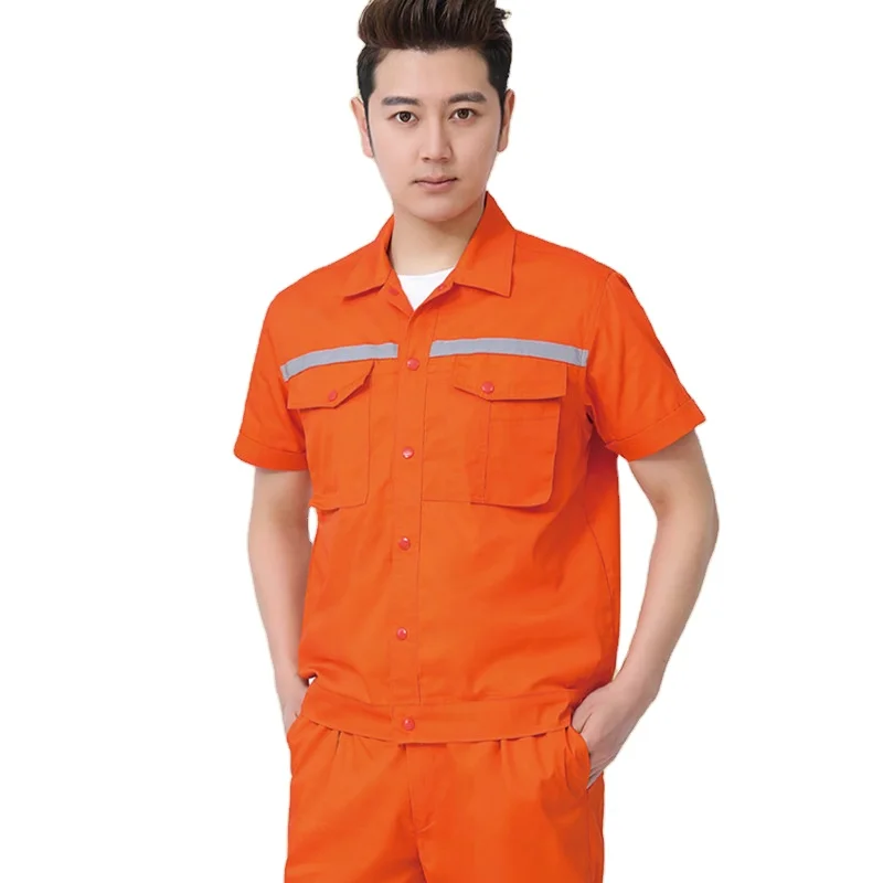 High quality summer short sleeve labor protection clothing cheap construction working clothes