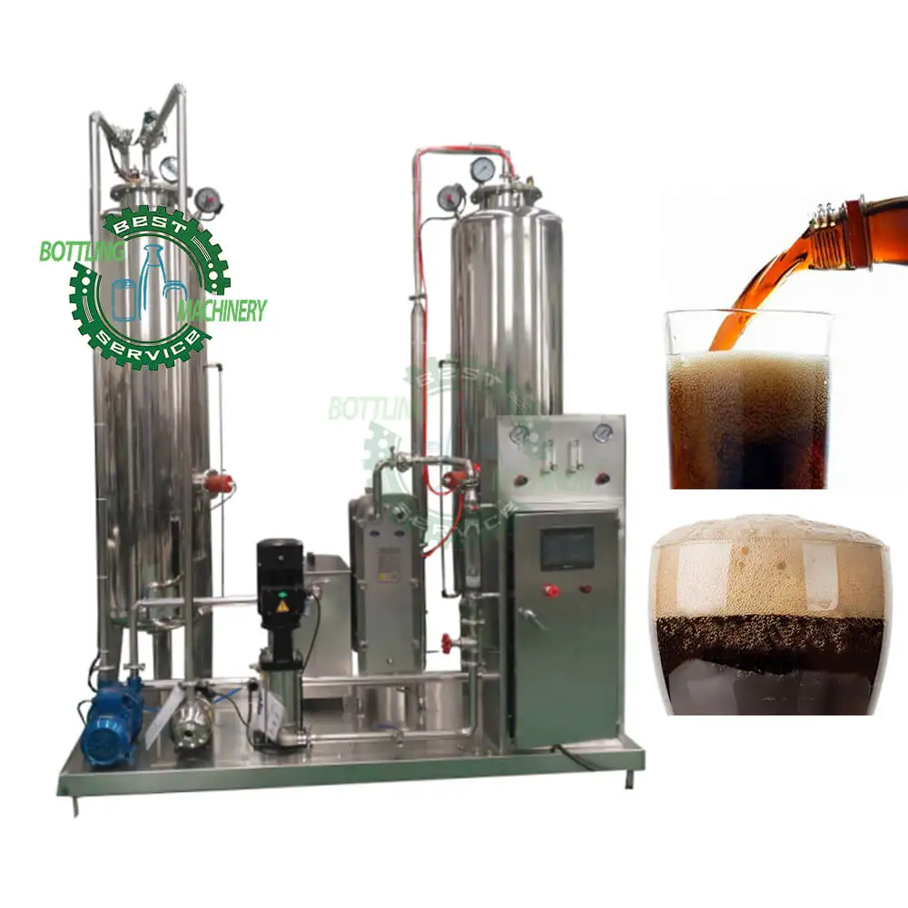 4000L/H 4ton Beer Foaming Wine Beverage Double tank with Vacuum Degasser Syrup Co2 Mixer