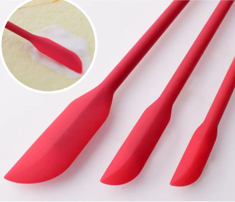Food Grade Baking Tool Set 3 Pcs Mini Long Silicone Spatula Spoon Set For Kitchen Accessories
